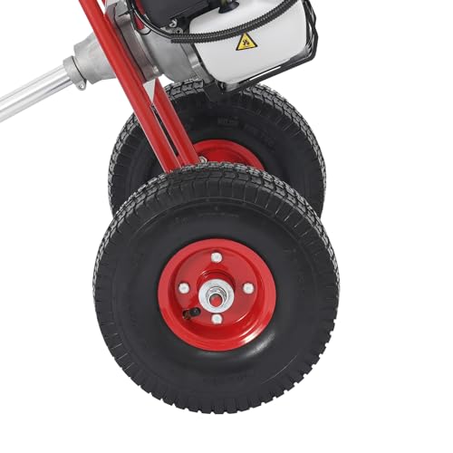 Handheld Gas Broom Sweeper 31CC 2.3HP 4 Stroke Handheld Power Sweeper Outdoor Snow Sweeping Broom for Driveway Turf Grass Snow Lawn Sweeper