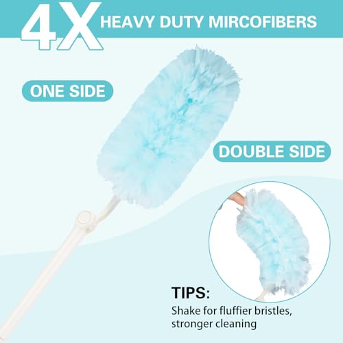 360° Duster Refills Kit for Swiffer Duster, 25 Pack & 1 Handle, Multi-Surface Dusters with 4X Cleaning Power. Efficient Duster Kit for Cleaning Pet Hair, Home, Office, Blinds, Furniture and More - color: Long Handle - 25 Pack