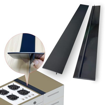 Donpearl Black Stove Gap Covers (2 Pack), Silicone Gap Filler for Stove and Counter, Oven Edge Side Gap Guards, Kitchen Range Crumb Catcher Strips between Stovetop and Countertop (21 inch Black) - color: 21 inch Black
