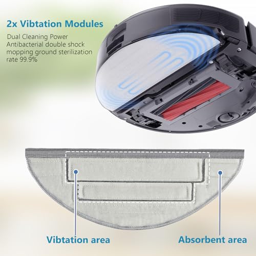 6 Pack Mop Cloth Pads Replacement for Roborock S8 Pro Ultra Robot Vacuum, Upgraded Reusable Microfiber Dual Sonic Mopping Pad Accessories - size: S8 Pro Ultra Dual Zone Mops