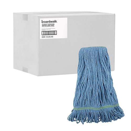 Boardwalk BWK 502BLNB Narrowband Looped-End Mop Head, Medium, Blue (Pack of 12)