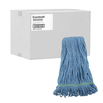 Boardwalk BWK 502BLNB Narrowband Looped-End Mop Head, Medium, Blue (Pack of 12)