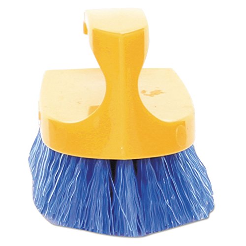 Rubbermaid Commercial FG648200 Iron Handle Scrub Brush, Polypropylene Fill, 1" Trim Length, 6" Length, Cobalt