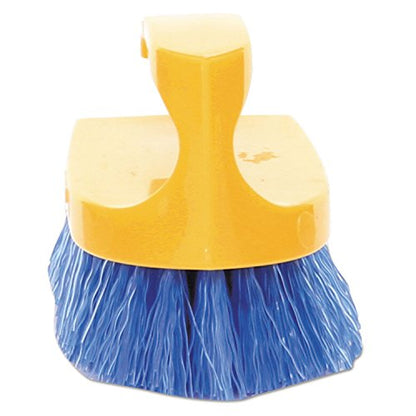 Rubbermaid Commercial FG648200 Iron Handle Scrub Brush, Polypropylene Fill, 1" Trim Length, 6" Length, Cobalt