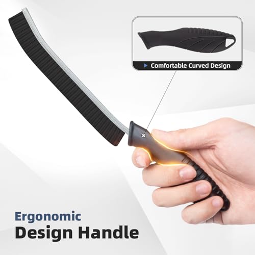 FOOGWEE Hard Bristle Crevice Cleaning Brush - Cleaning Supplies - Grout Cleaning Brushes for Household Use - Crevice Cleaning Tool for Bathroom, Home and Kitchen (5, Black) - color: Black