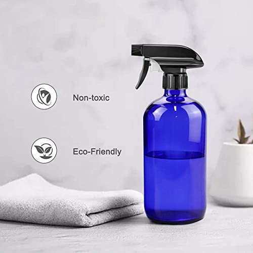 Worldgsb Glass Spray Bottles, 16oz Blue Glass Spray Bottles with Labels & Adjustable Nozzle, Reusable Containers for Cleaning, BBQ, Food, Plants, Alcohol, Essential Oils(1 Pack) - color: Blue, style: 1 Pack