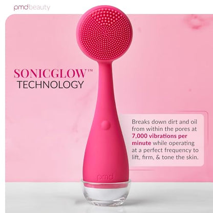 PMD Clean - Smart Facial Cleansing Device with Silicone Brush & Anti-Aging Massager - color: Pink