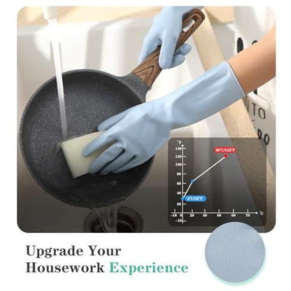 URSMART Reusable Household Gloves - Waterproof Rubber Latex Cleaning Laundry Gloves Dishwashing Gloves for Kitchen Dish Washing Laundry Cleaning (6L Color Random) - color: 6l