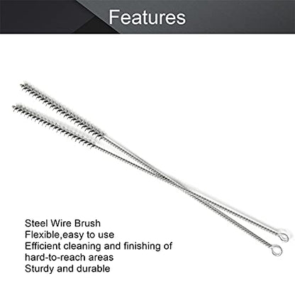 Utoolmart Steel Wire Cleaning Brush, Spiral Power Tube Brush, Steel Wire Tube Brush Cleaning Tool, Tube Bottle Brush, 0.3-inch Diameter 12-inch Length, 2pcs - color: 2pcs, size: 0.8cm
