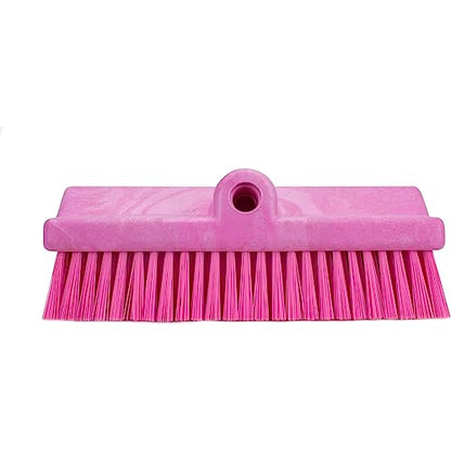 SPARTA 40423EC26 Plastic Floor Scrub Brush, Wall Brush, Equipment Brush With Nonabsorbent Bristles For Industrial Kitchens, Hospitals, Commercial Cleaning, 10 Inches, Pink, (Pack of 2) - color: Pink