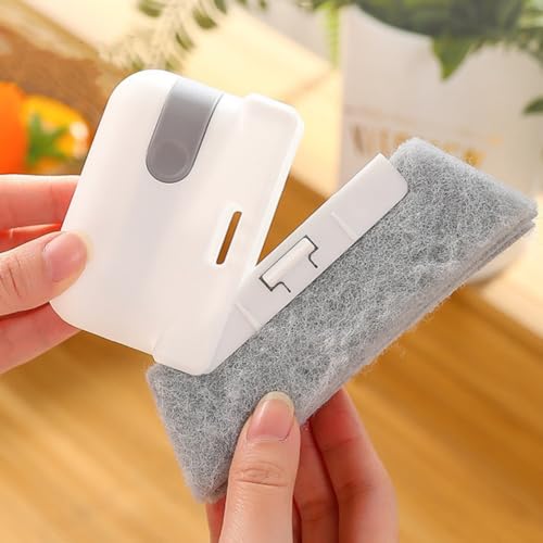 Magic Window Track Cleaner, 2024 Upgraded Window Groove Cleaning Brush, Window Cleaning Tools Set with 2 Replacement for Window lides Gaps Tile Lines Shutter Car Vents (Grey) - color: Gray
