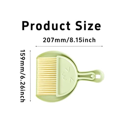 Green Mini Broom and Dustpan Set, Small Handheld Brush Combo for Kids Kitchen Counter Table Desk Car and Pet Area Cleaning - color: Green