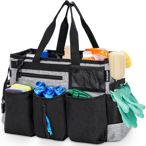 IBVIVIC Wearable Cleaning Caddy Bag for Cleaning Supplies,Large Capacity Cleaning Organizer Grey - color: Grey