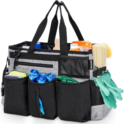 IBVIVIC Wearable Cleaning Caddy Bag for Cleaning Supplies,Large Capacity Cleaning Organizer Grey - color: Grey