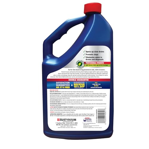 Roto-Rooter Build-Up Remover Drain Cleaner, Enzyme-Based Formula Helps Prevent Clogs and Grease Buildup, Removes Odor, Safe for Septic Systems, Pipes, Toilets, Drains and Sinks, 64 oz - size: 3.50 L x 5.75 W x 10.88 H