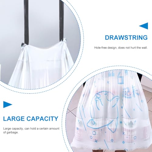 Thickened Drawstring Refuse Bags 69pcs 50x55cm High Tenacity Portable Garbage Holder for Kitchen Trash Cans ≤37cm Diameter Household Waste Disposal