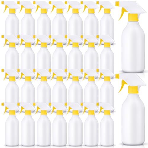 Tanlade 30 Pcs Plastic Spray Bottles 16 oz Leak Proof Squirt Bottle Refillable Empty Spray Water Mist Sprayer with Nozzles for Hair Essential Oil Cleaning Solutions Plants Pets (Yellow) - color: Yellow