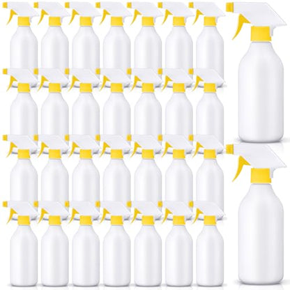 Tanlade 30 Pcs Plastic Spray Bottles 16 oz Leak Proof Squirt Bottle Refillable Empty Spray Water Mist Sprayer with Nozzles for Hair Essential Oil Cleaning Solutions Plants Pets (Yellow) - color: Yellow