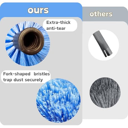 30FT High Reach Cobweb Duster with 5-20ft Extension Pole, 6 Pack Big Webster Cobweb Duster, Aluminum Telescopic Cobweb Brush, Spider Web Brush for Outdoor & Indoor Cleaning(24FT, Duster Kit)