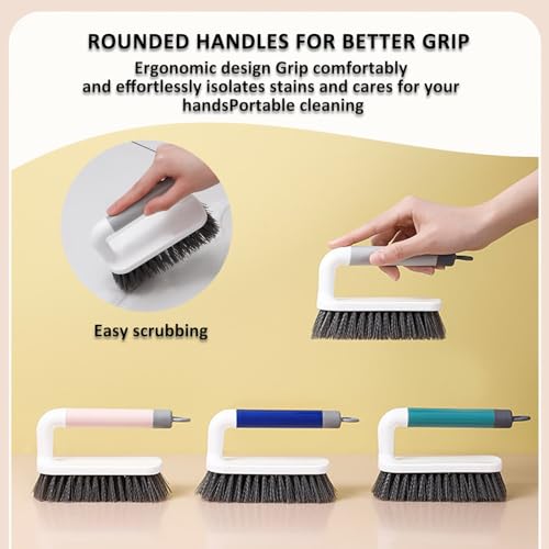 Scrub Brush, Scrubbing Cleaning Brushes, Heavy Duty Cleaning Brushes with Handle, for Shower, Bathroom, Carpet, Kitchen and Bathtub Scrubber, 2 Pack (Blue) - color: Blue
