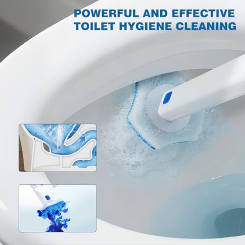 Disposable Toilet Brush with 48 Refills,Cleaning wand,No-Touch Hygienic Cleaning System - size: 1+48 Refills
