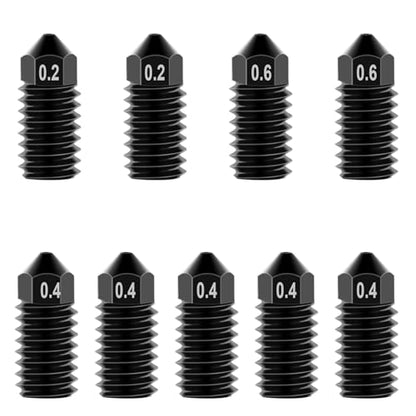 9Pcs 3D Printer A1/A1 Mini Hardened Steel Nozzles kit for A1 Mini /A1 Hotend, A1 Hardened Steel Nozzles 0.2/0.4/0.6mm Compatible for Bambu Lab A1/A1 Mini Hotend Print Head Accessories, - style: 9Pcs A1/A1 Mini Hardened Steel Nozzles kit