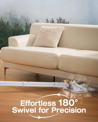10-in-1 Steam Mop with Detachable Handheld Steamer,350ml Tank, 10s Heat-Up, 248°F Steam Cleaner, 2-Level Control and Swivel Head for Floor,Carpet,Tiles, BBQ grill,Car Accessories Clean White - color: Clean White