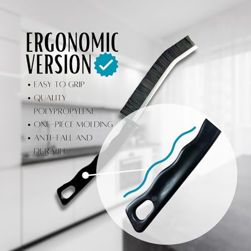 Hard Bristle Crevice Cleaning Brush - Small Cleaning Brushes - Grout Cleaner Brush - Toilet Brush - Scrub Brush for Shower Tile - Skinny Gap Cleaning Tools for Household Use - Bathroom - 3Pcs