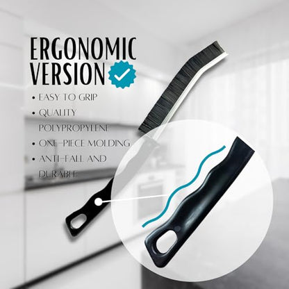 Hard Bristle Crevice Cleaning Brush - Small Cleaning Brushes - Grout Cleaner Brush - Toilet Brush - Scrub Brush for Shower Tile - Skinny Gap Cleaning Tools for Household Use - Bathroom - 3Pcs