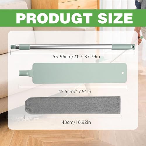 Retractable Gap Dust Cleaner Cleaning Tools with 2 Microfiber Dusting Cloths, Flat Duster Withextension Pole, Used for Cleaning Sofas, Sofa Beds, and Under Furniture (2 Dust Removal Cloth) - color: 2 Dust Removal Cloth
