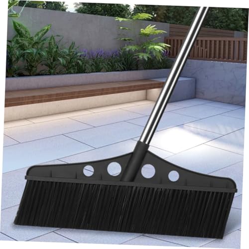 Wide Outdoor Broom Heavy Duty Stainless Steel Scrub Brush with Long Handle for Efficient Sweeping Gardens Patios and Garages Detachable Design for Versatile Cleaning