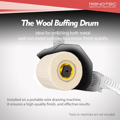 Wool Felt Polishing Wheel, 4.33" x 4", 110x100mm, for Burnishing Polishing Machine - style: Wool Felt Burnishing Drum