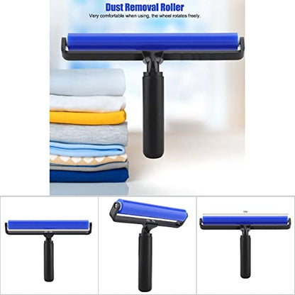 Dust Removal Roller, Blue Silicone Manual Roller Antistatic Cleaner Tool Silicone Roller Screen Film Roller Manual Cleaner Tool for Household Bedroom Living Room Office (12 Inch)