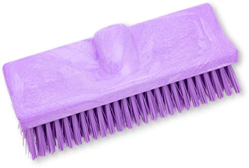 SPARTA 40423EC68 Plastic Floor Scrub Brush, Wall Brush, Equipment Brush With Nonabsorbent Bristles For Industrial Kitchens, Hospitals, Commercial Cleaning, 10 Inches, Purple - color: Purple