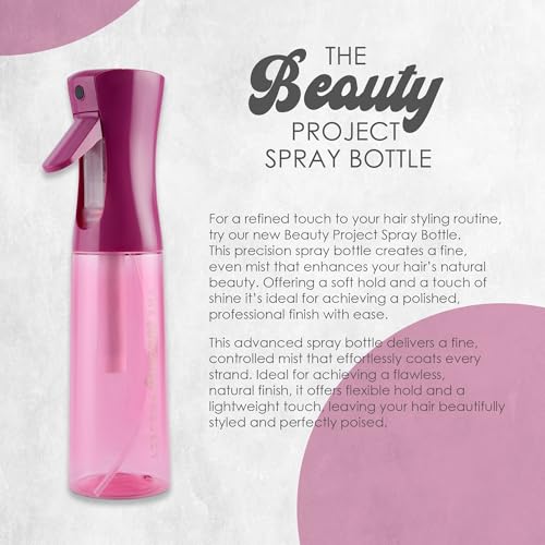 Spray Bottle Mister for Hair - Continuous Mister, Fine Water Mist, Trusted by Professional Salons & Barbers, 10.1oz - Clear Bottle (Fuscia) - color: Fuscia