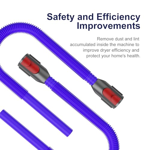 Dryer Lint Vacuum Attachment Compatible with Dyson V15 V12 V11 V10 V8 V7 Gen5 Cordless Vacuum Cleaner, Flexible Dryer Vent Cleaner Kit Lint Removal Tool Purple (【V7V8-V15】Dryer Lint Vacuum Attachment) - style: 【V7-V15】Dryer Lint Vacuum Attachment