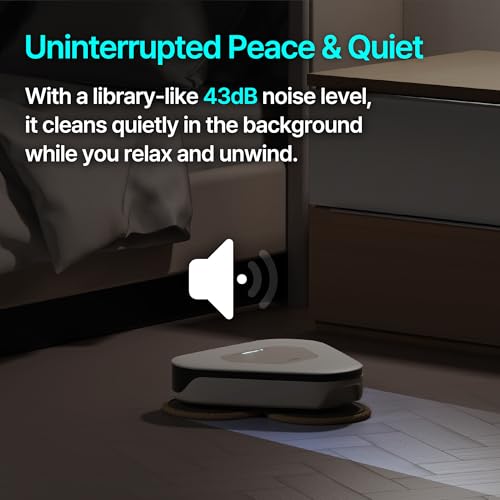 EVERYBOT 2026 NEW Three-Spin Slim Robot Mop, 3.27” Ultra Slim & 43dB Ultra Quiet, Upgraded Mop Pads for Powerful & Deep Clean, 200min Runtime, 6-Cleaning Modes, Smart Water Supply System, No APP/WiFi