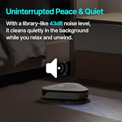 EVERYBOT 2026 NEW Three-Spin Slim Robot Mop, 3.27” Ultra Slim & 43dB Ultra Quiet, Upgraded Mop Pads for Powerful & Deep Clean, 200min Runtime, 6-Cleaning Modes, Smart Water Supply System, No APP/WiFi