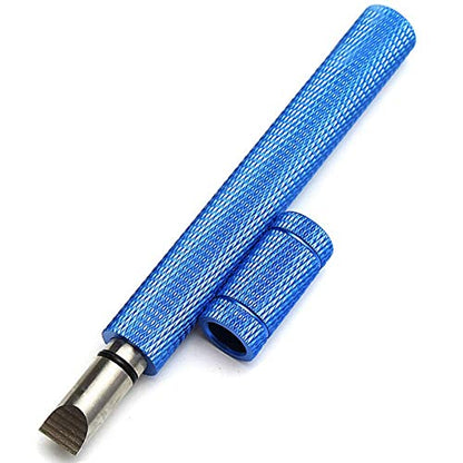 Bulex Golf Club Groove Sharpener, Re-Grooving Tool and Cleaner for Wedges & Irons - Generate Optimal Backspin - Suitable for U & V-Grooves - color: Blue
