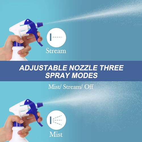 Zubebe 24 Pack 32 oz Plastic Spray Bottle Bulk Empty Leakproof Heavy Duty Spray Bottles for Cleaning Supplies Mist Bottles with Label and Adjustable Nozzle for Plant (Blue,Clear Scale) - color: Blue, style: Clear Scale