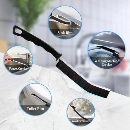 2 Pcs Crevice Cleaning Brush Hard Bristle Gap Brush Multifunctional for Bathroom Household Kitchen Tiles Window Crevice Cleaning Tool (Style 2) - style: Style 2