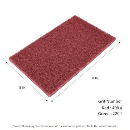 Scuff Pads - 10Pcs Scouring Pad 7447 - Very Fine Grade Hand Pads General Purpose Sanding Hand Pads 200 x 125mm/8" x 5" - color: 5 Red+5 Green