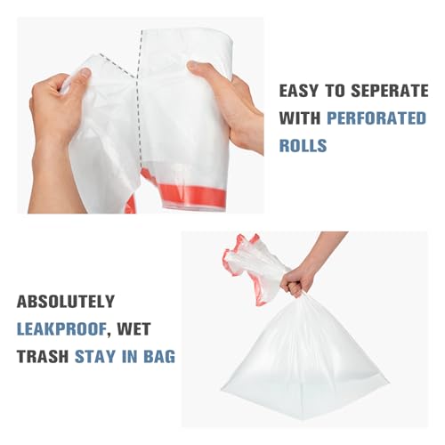 16 Gallon Trash Bags with Drawstring, Clear plastic bags, 105 Count | Tear Free, Fit 16-18 gal, Large Strong Trash Can Liners, Heavy Duty Compactor Bags, For Home Kitchen Office Lawn Commercial - style: 16-18 Gallon (105 Count, Clear)