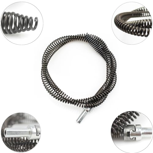 Amonk Drain Auger Cable 3.28Ft Clog Remover with Drill Connector 10mm Flexible Plumbing Snake Pipe Drain Cleaner for Kitchen, Bathroom and Shower Sink