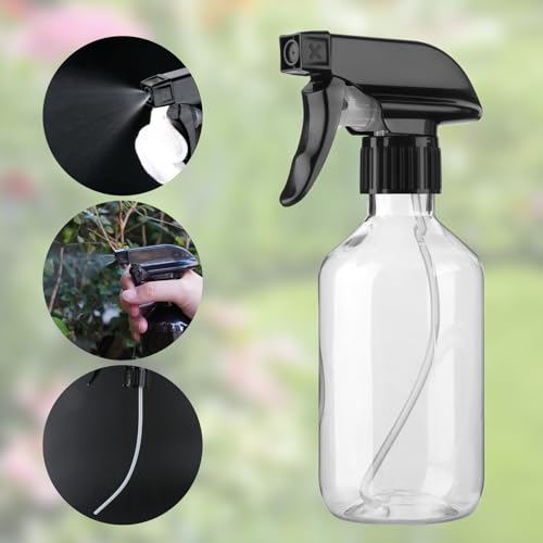 Arkeiliy 2-Pack Leakproof Spray Bottles (300ml/10oz) - Adjustable Nozzle for Fine Mist & Jet Stream | Premium Refillable Plastic Bottles for Hair Styling, Plant Misting, Cleaning Solutions (Clear) - color: Clear