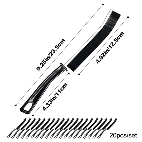 AcceLeah 20Pcs Crevice Cleaning Brushes, Hard Bristle for Dead Corners | Hard bristle crevice brushes with alloy handle, great for cleaning stubborn dead corners in bathrooms and kitchens.