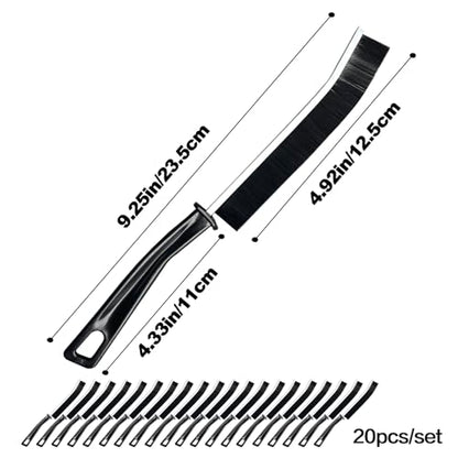AcceLeah 20Pcs Crevice Cleaning Brushes, Hard Bristle for Dead Corners | Hard bristle crevice brushes with alloy handle, great for cleaning stubborn dead corners in bathrooms and kitchens.