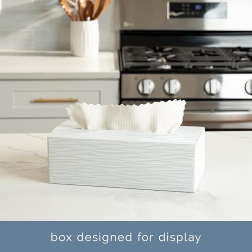 AURA 30 Pack Microfiber Cleaning Cloth with Box, Bulk Towels for Home, Reusable Microfiber Towels for Cars, Cleaning Rags, White Honeycomb, 260gsm, 11.8 Inches x 11.8 Inches, 30 Count
