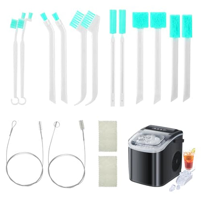 16 Pcs Ice Maker Machine Cleaning Brush Set Tools for Housekeeping, Humidifier Cleaning Brush, 2 Pcs 55 in Pipe Brushes Nylon Bristles with 12 Professional Crevice Clean Brushes for Household