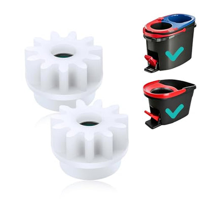 Spin Mop Bucket Gear Replacement, 2-Pack Compatible with O-Ceda & Vilida | Universal Fit for Most Rotary Mops, Plastic & Steel Pedal Sprocket for Easywring & RinsClean Systems - color: 2-piece Set